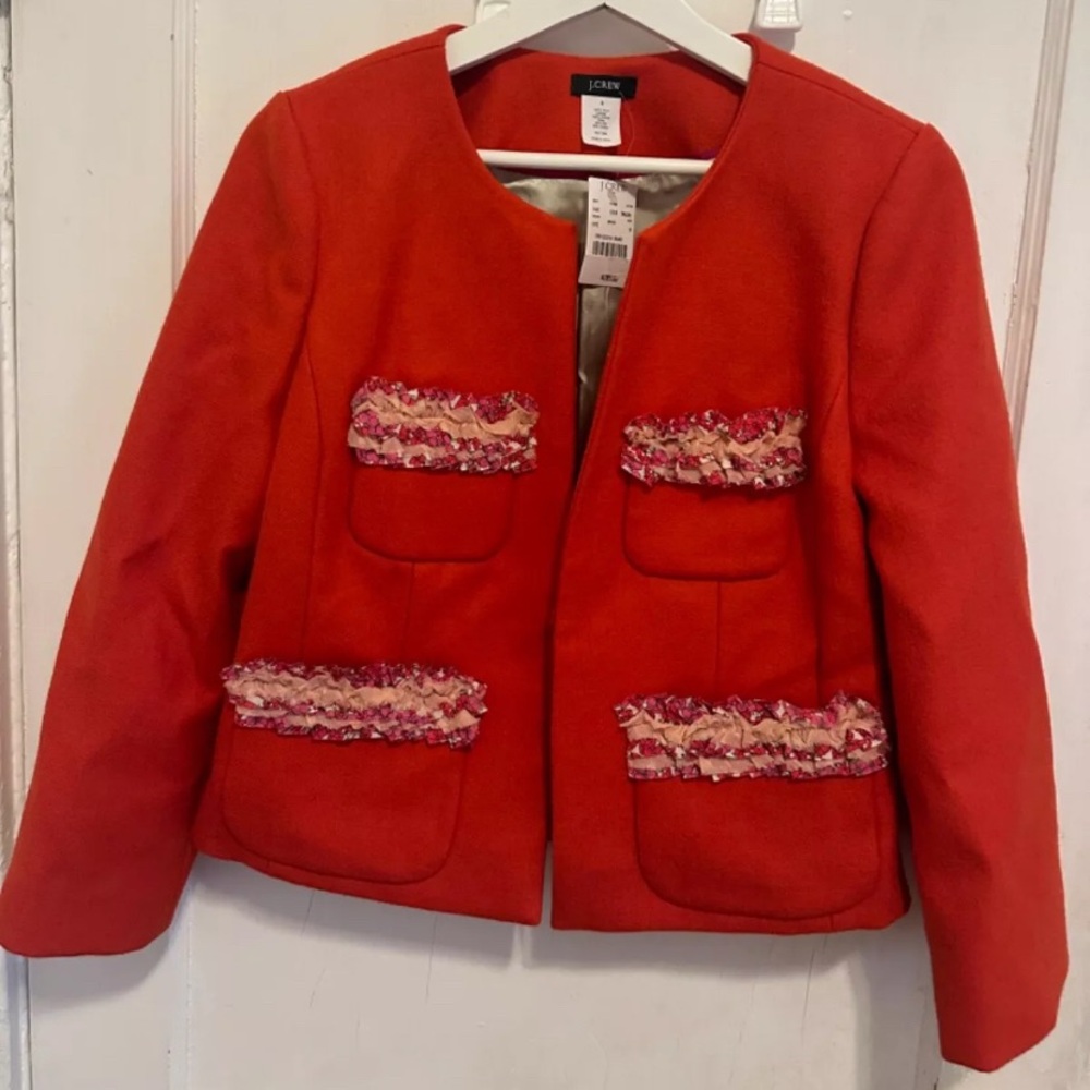 NWT J.Crew Liberty of London Floral ribbon Astrid lady jacket blazer size 8